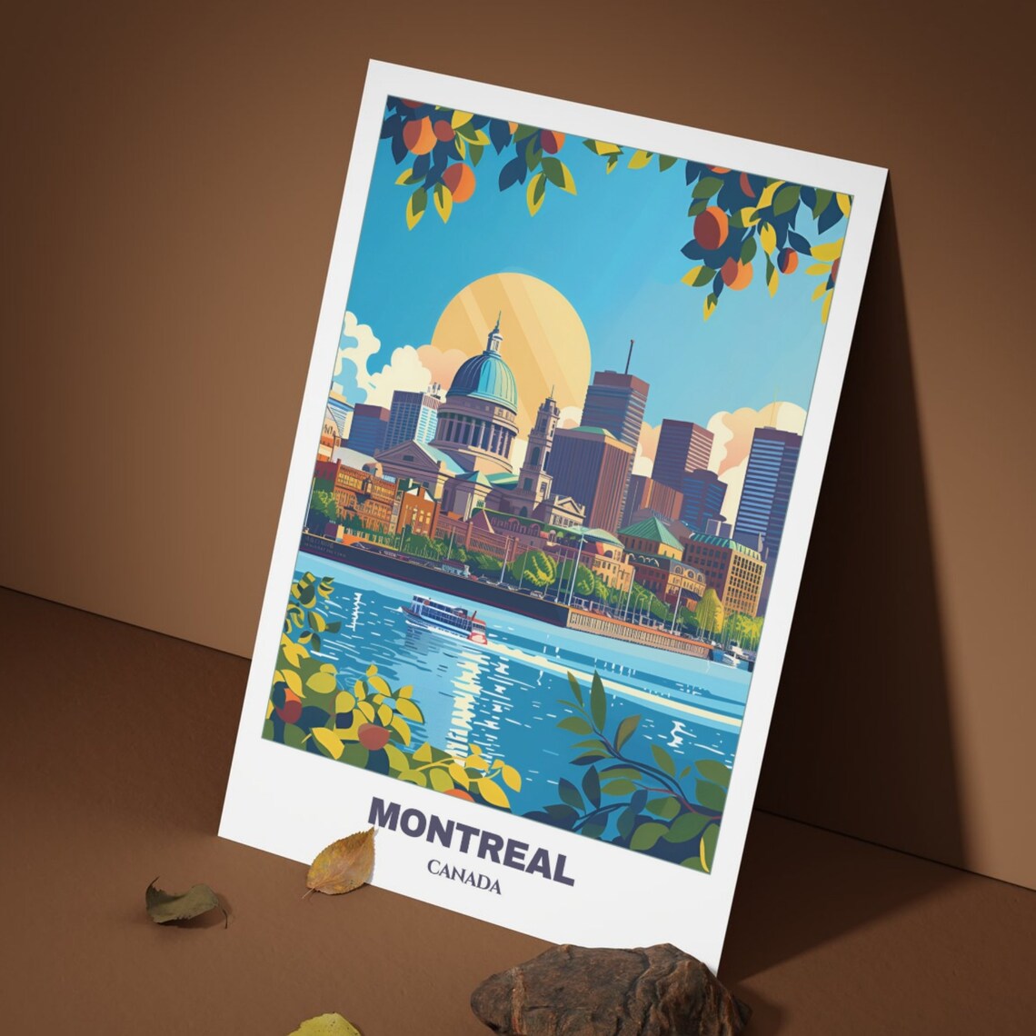 Montreal Canada Waterfront Skyline Old Market Hall Summer Poster - Image 3