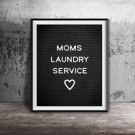 Moms Laundry Service Unframed Photography Print Funny Word Art Quote Laundry Room Bedroom Decor Laundromat Sign