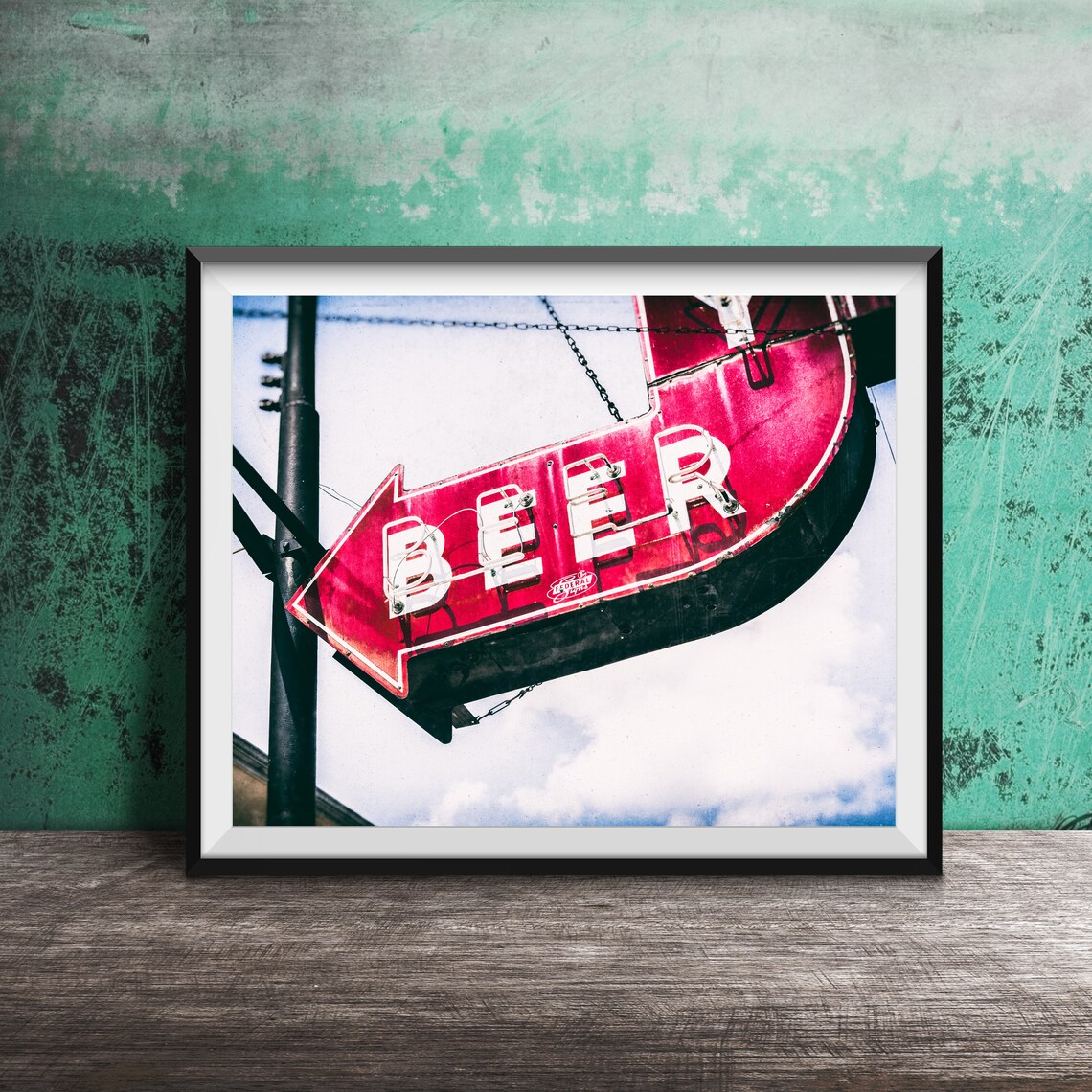 Beer Drinker's Kitchen Sign, Retro Mid-Century Art Print