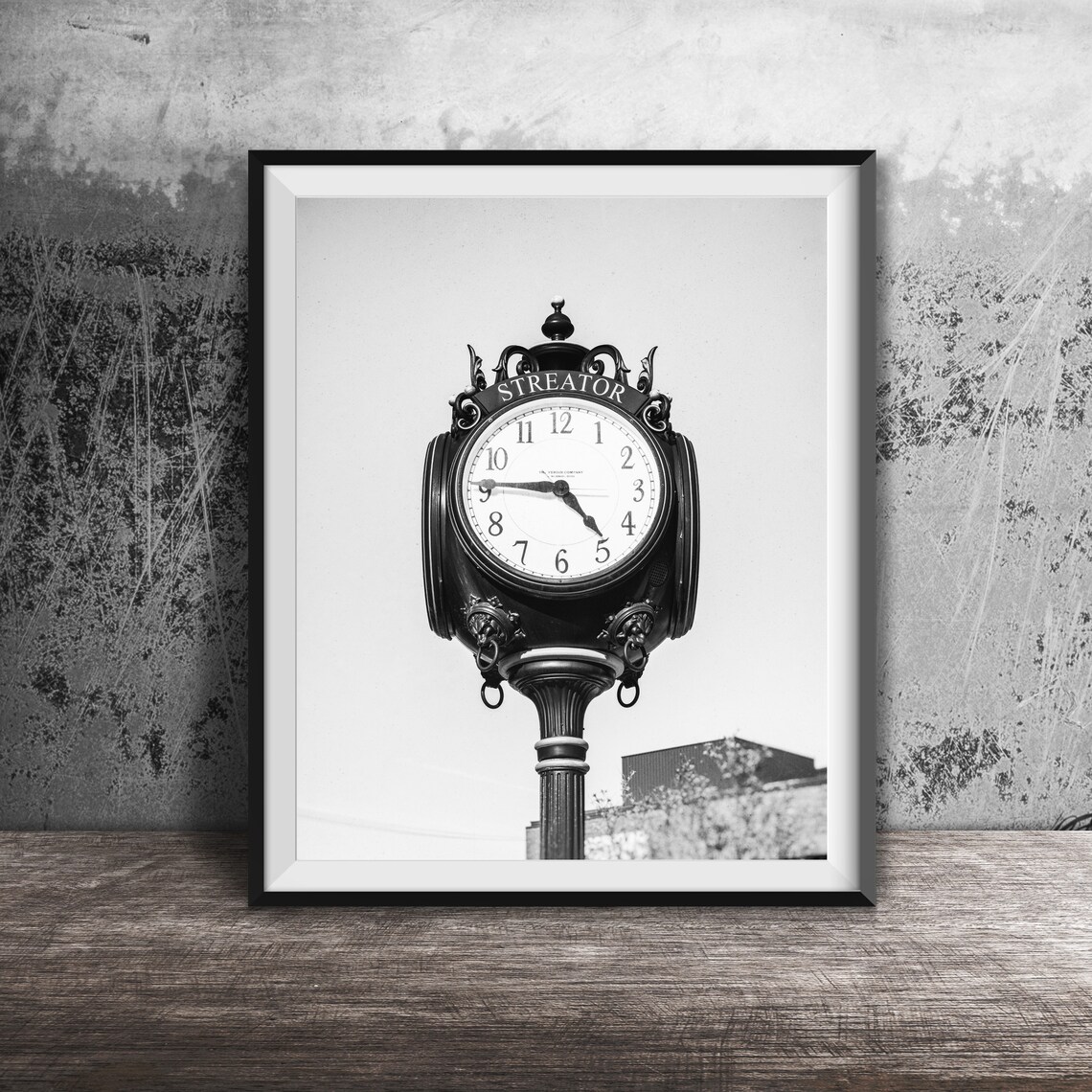 Streator Illinois Ornate Vintage Street Clock Photography Poster - Image 2