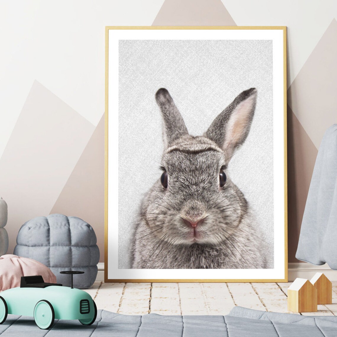 Rabbit Wall Decor Bunny Print, Woodlands Nursery Art - Image 3