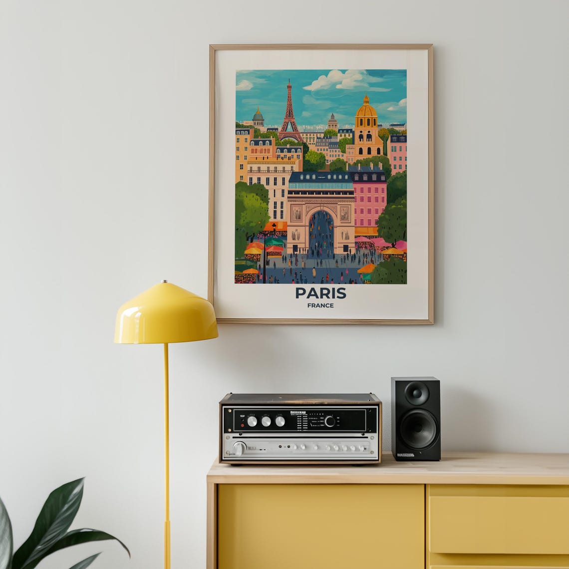 Paris City Landmarks Vintage Travel Print With Eiffel Tower View - Image 5