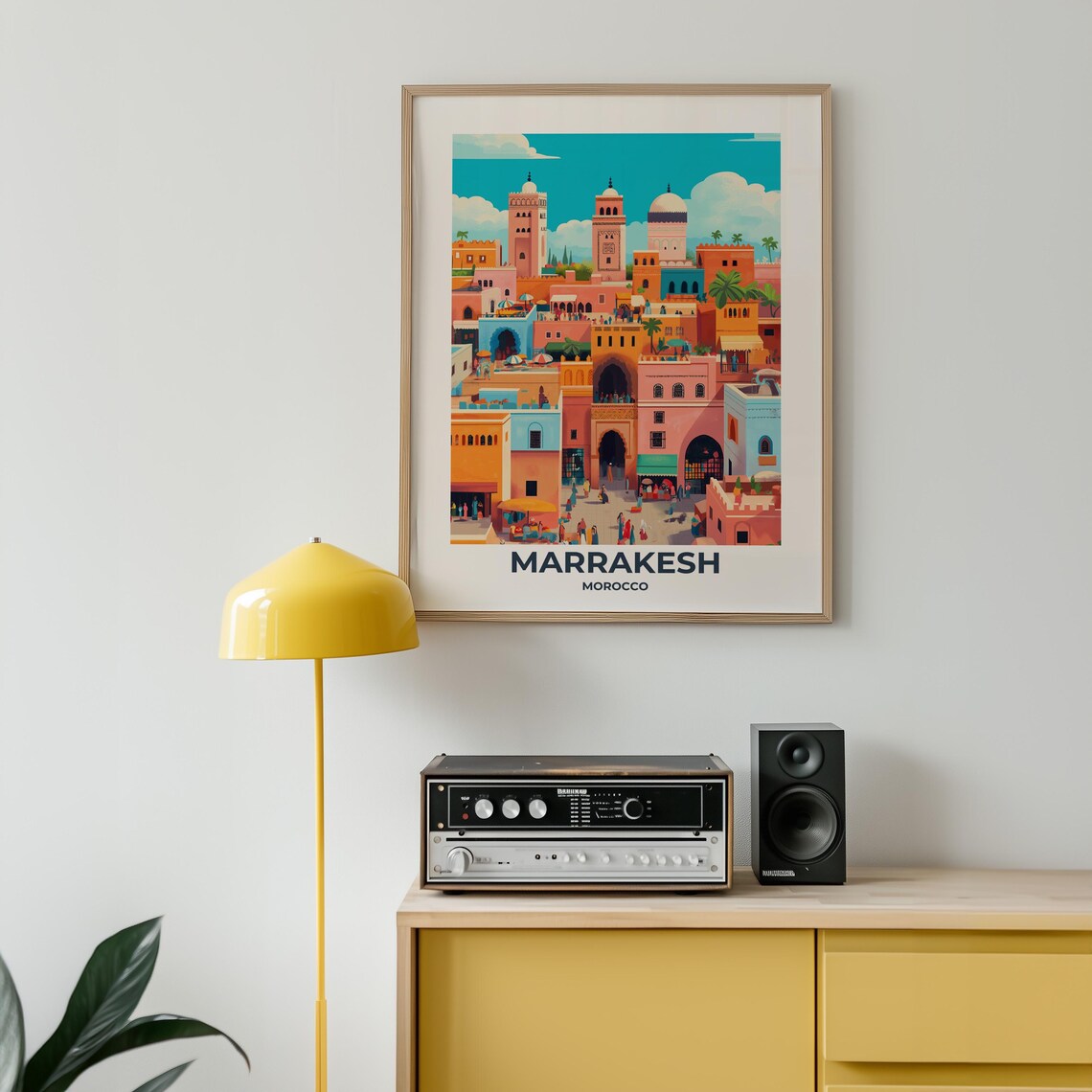 Marrakesh Medina with Minarets in Warm Sunset Colors Travel Poster - Image 5