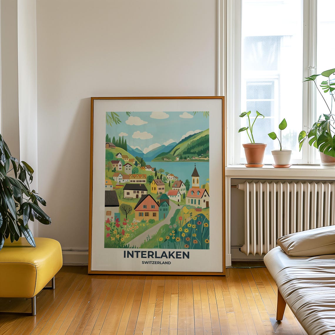 Interlaken Travel Poster Interlaken Poster Interlaken Travel Print Interlaken City Print Travel Print Travel Poster Switzerland Art 004 - Image 2