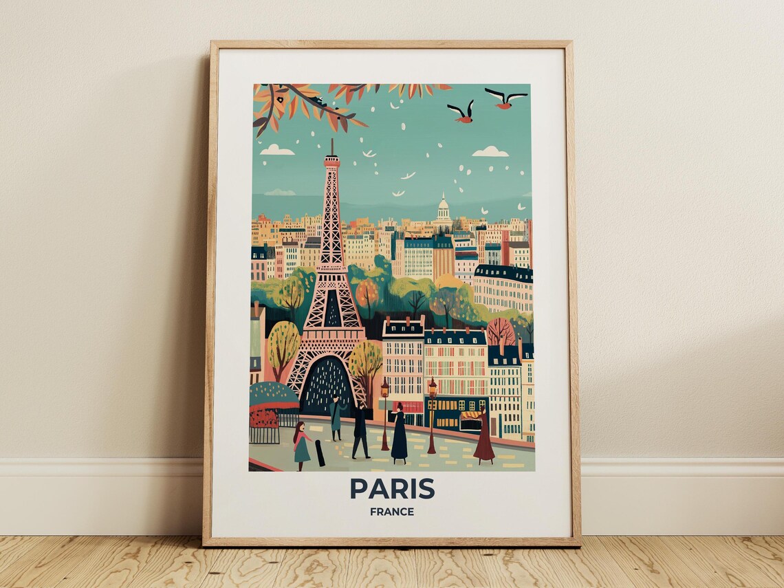 Paris Eiffel Tower in a Golden Autumn Splendor Travel Poster