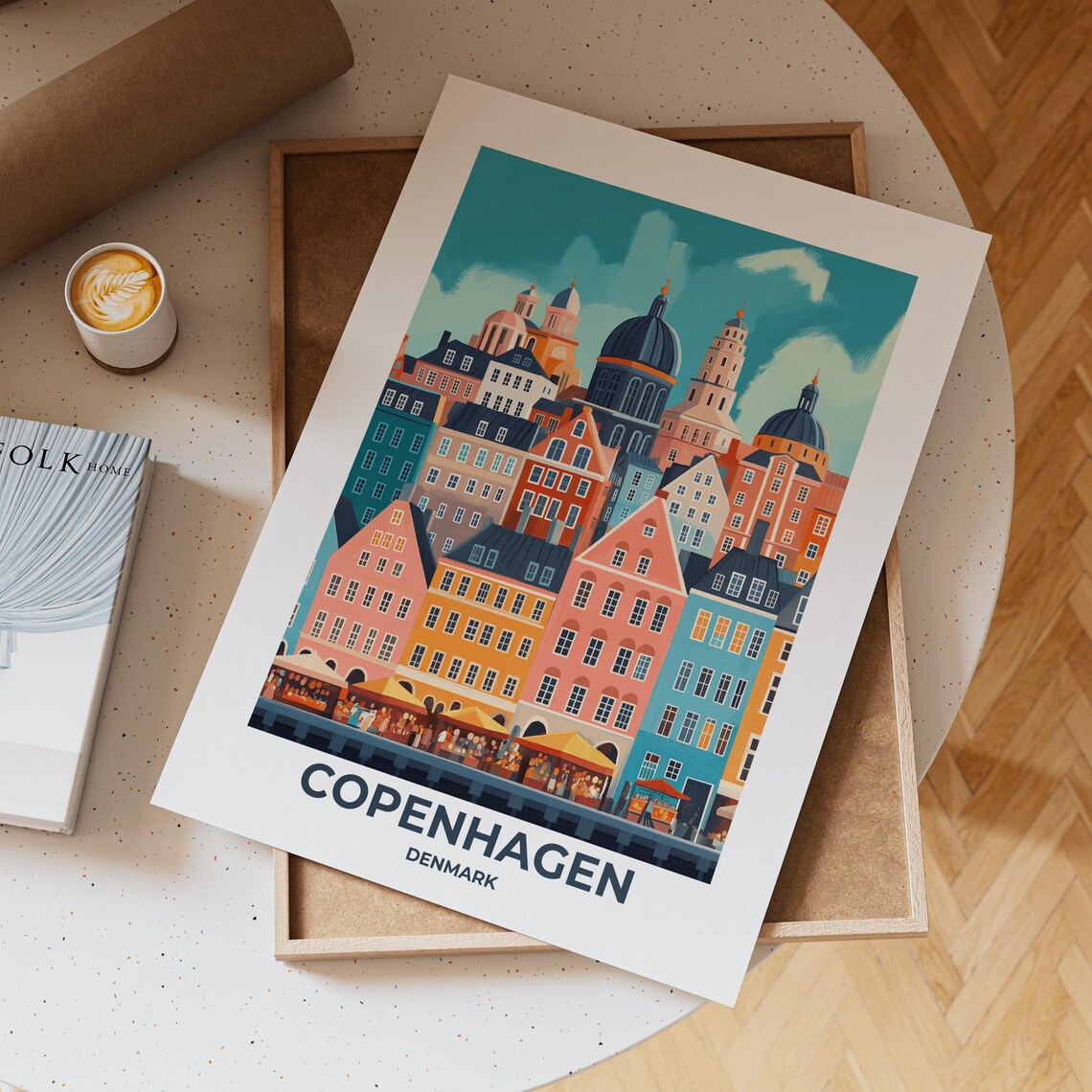 Copenhagen Nyhavn Colorful Waterfront Houses Market Denmark Poster - Image 2