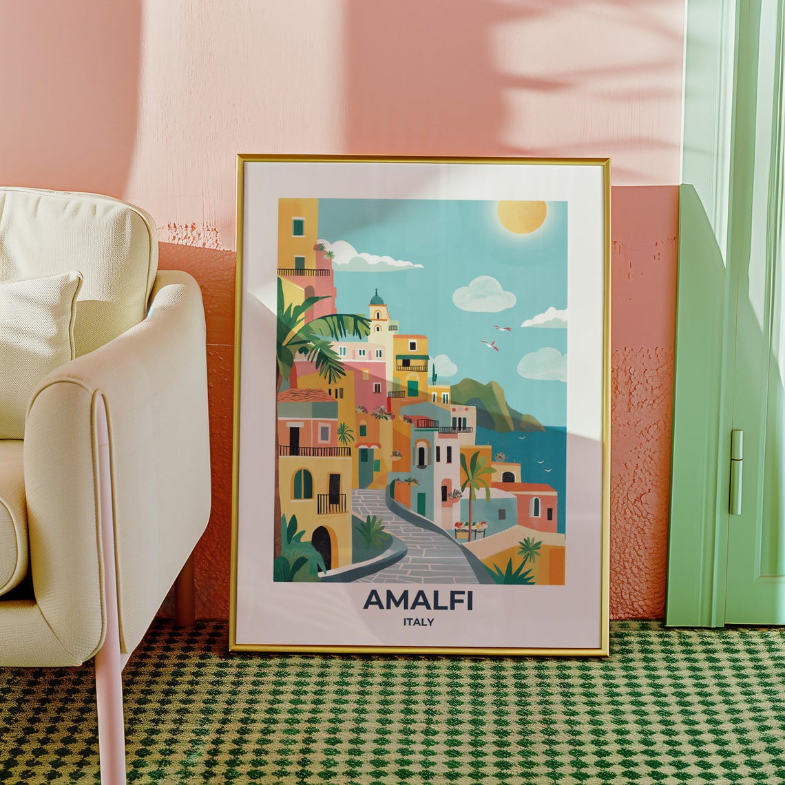 Amalfi Travel Poster Amalfi Poster Amalfi Travel Print Amalfi City Print Travel Print Travel Poster Amalfi Wall Decor Italy Print 001 - Image 5
