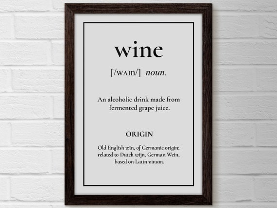 Wine Kitchen Decor Art Print for Bar Cart