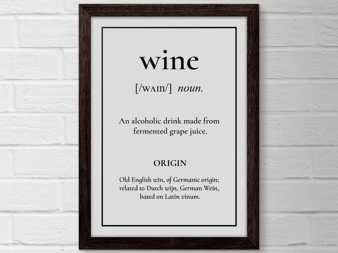 Wine Kitchen Decor Art Print for Bar Cart