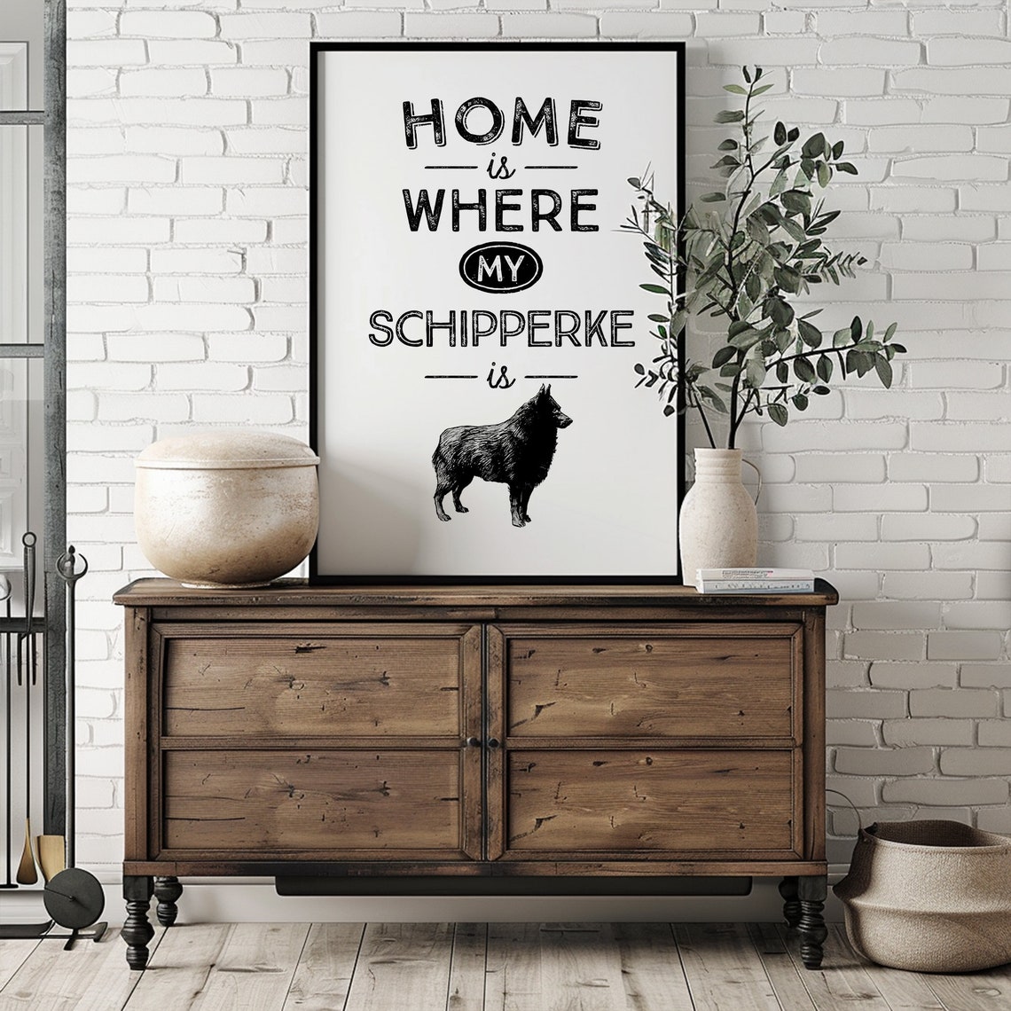 Schipperke Dog Quote Home Is Where My Schipperke Is Art Poster - Image 2