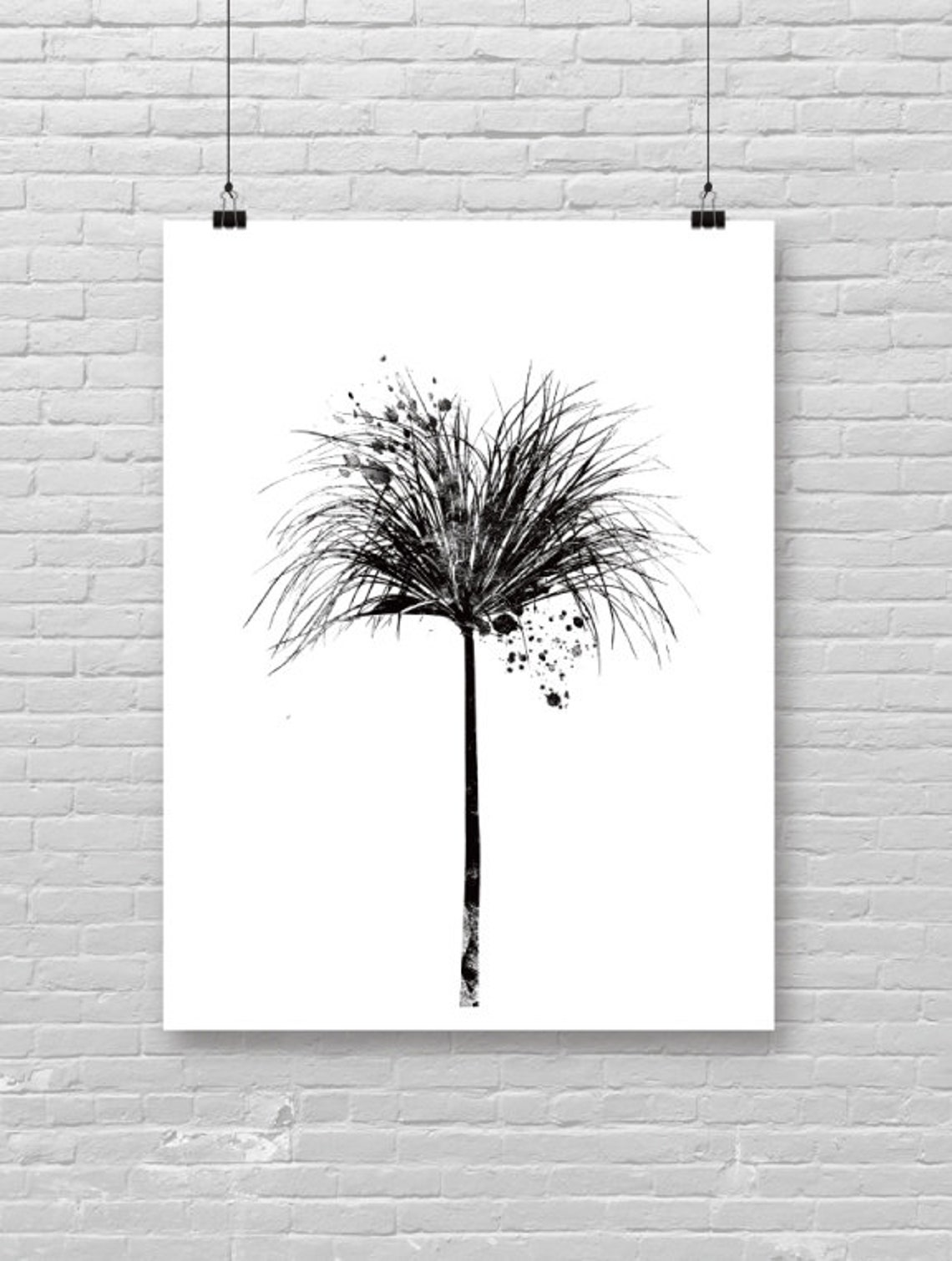 Papyrus Poster Tropical Leaf Minimalist Wall Decor Botanical Leaves Modern Art Print