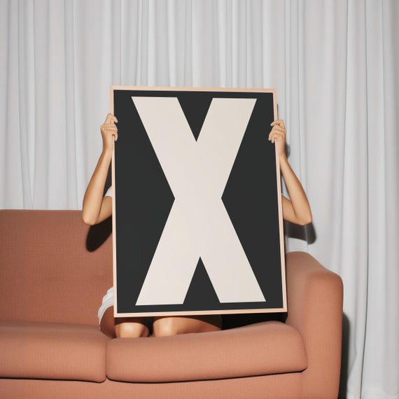 X Print My Type Of A Z Wall Print Retro Wall Art Trendy Wall Art Typography Letters Letter Print Gift Art X