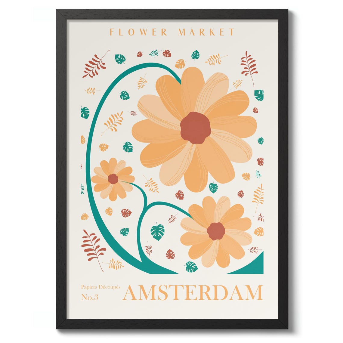 Amsterdam Flower Market Print Poster Wall Art Nature Decor Graphic Illustration Gift