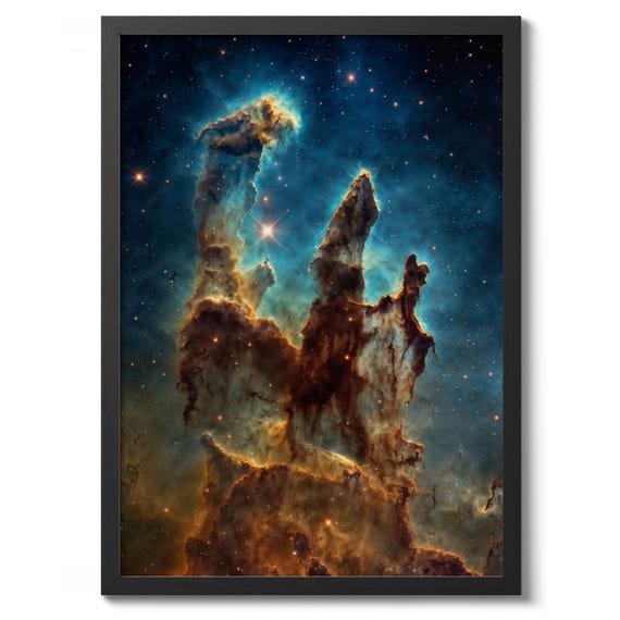 Pillars Of Creation Print Hubble Poster Space Photography Art Galaxy Wall Astronomy Decor Gift