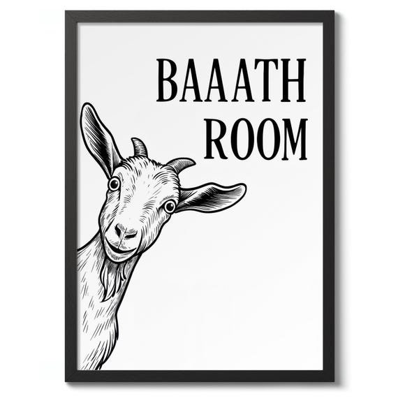 Baaathroom Print Typography Poster Funny Bathroom Wall Art Toilet Decor Gift
