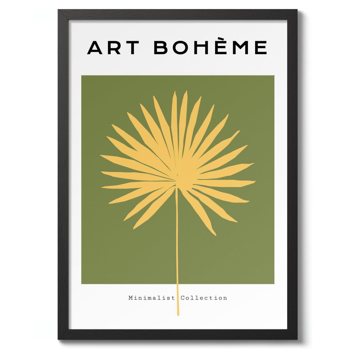 Art Bohème Minimalist Golden Palm Leaf Botanical Art Wall Poster