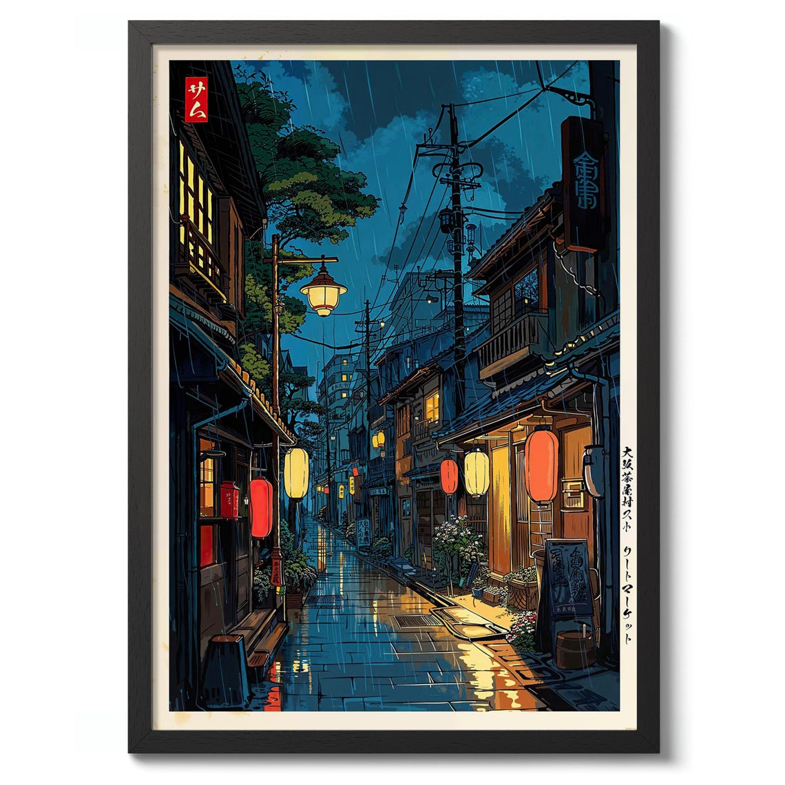 Kyoto Tea House Print Japanese Anime Poster Wall Art Decor Illustration Gift