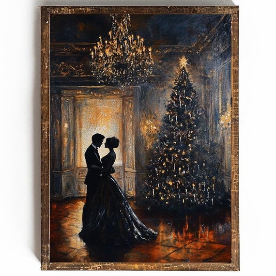 Vintage Victorian Christmas Dark Academia Art Print