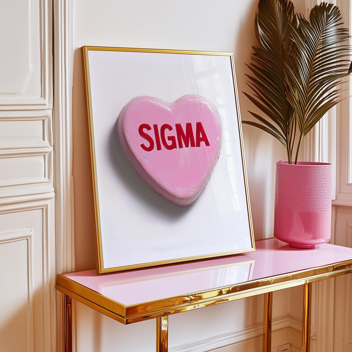 Pink Candy Heart Sigma Sweet Retro Teen Girl Room Art Poster - Image 3
