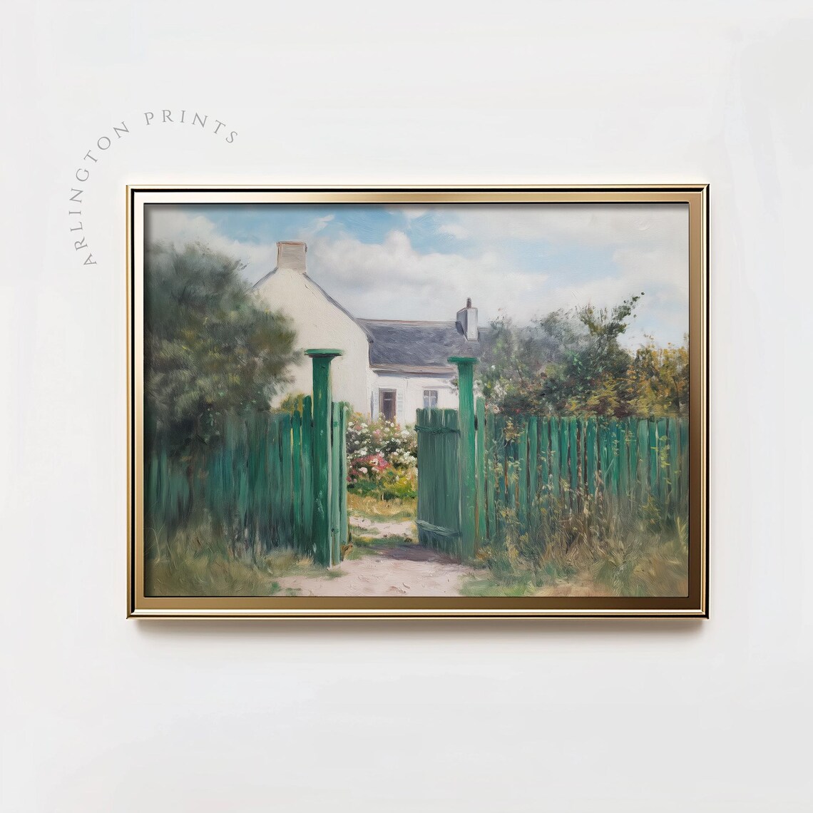 French Country Farmhouse Green Gate, Summer Garden