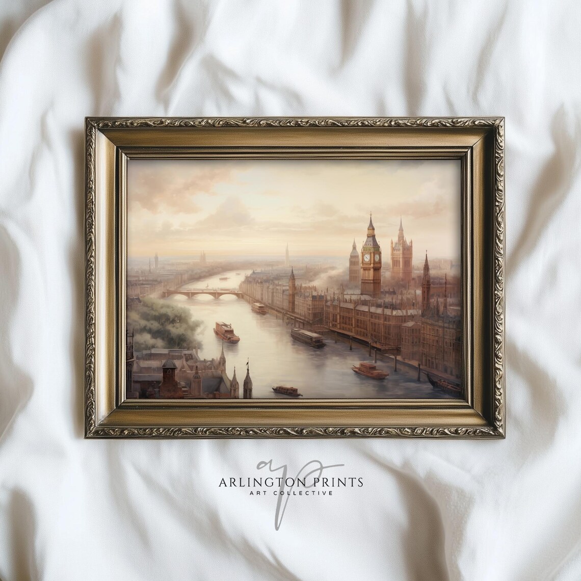 Old London England Antique Painting Oil Print