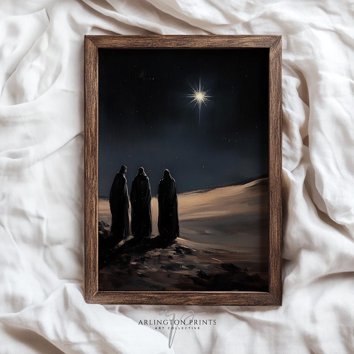 Three Wise Men Desert Night Star of Bethlehem Christian Art Poster - Image 4