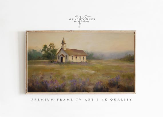 Summer Country Church, Blooming Field Art Print