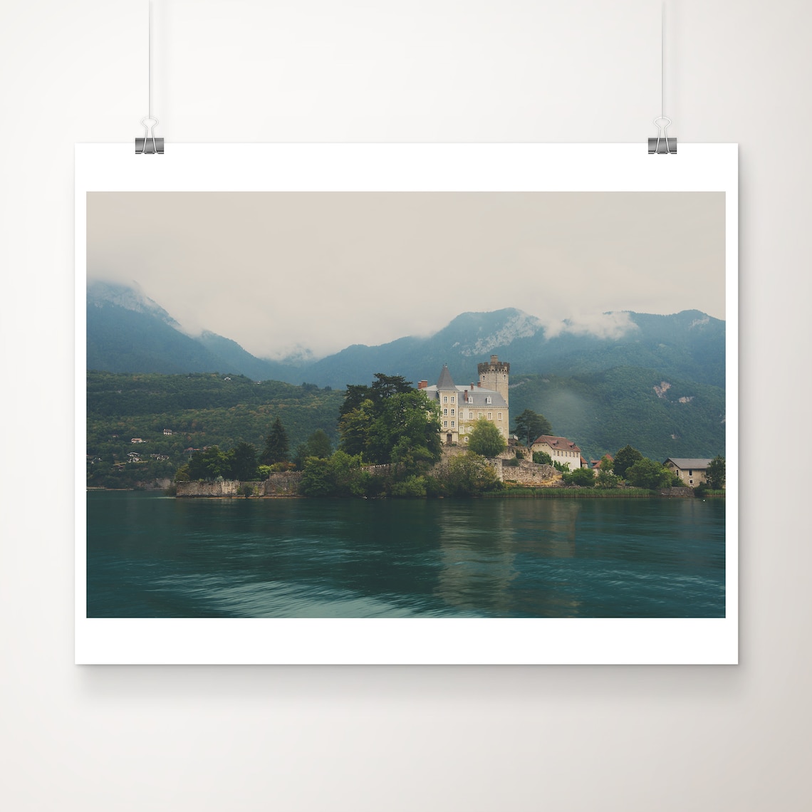 Lake Annecy Chateau Lakeside French Alps Mountain Photography Print