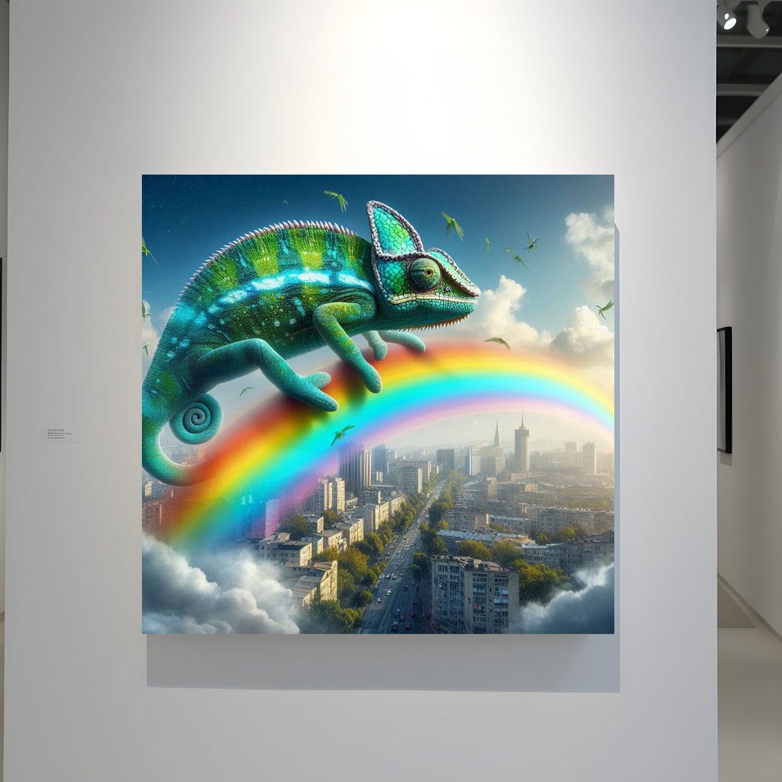 Whimsical Chameleon Rainbow Animal Gallery Wrap 20x16 Or 36x36 Art For Every Space - Image 3