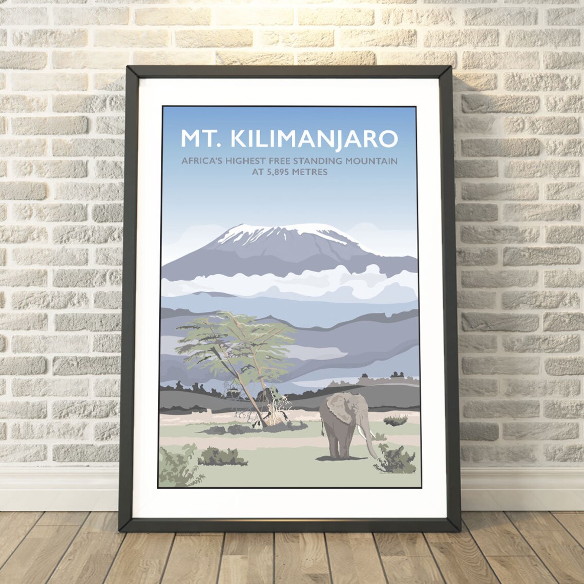 Mount Kilimanjaro Travel Print, Africa Memory Edition