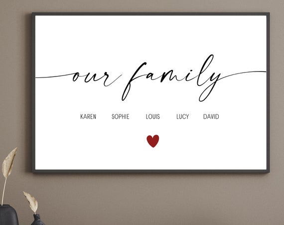 Our Family Personalized Minimalist Art Print