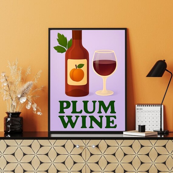 Plum Wine Retro Japanese Drink Cute Kitchen Bar Izakaya Decor Poster