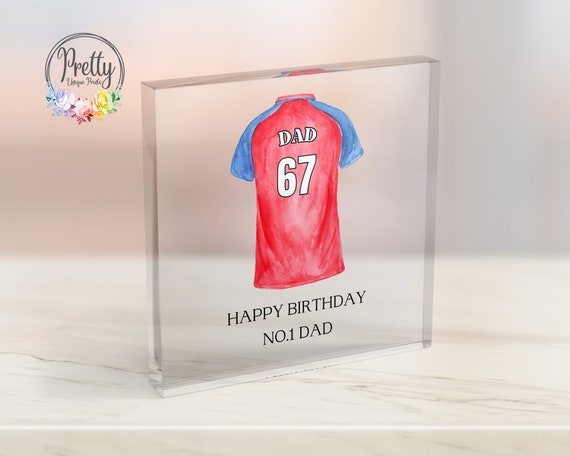 Football Dad Birthday Present Personalised Birthday Gift For Soccer Dad Gift For Football Lover Football Acrylic Block No1 Dad