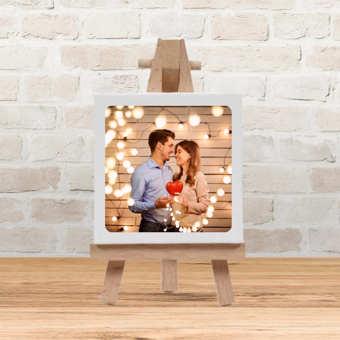 Custom Couple Photo Mini Easel Valentine's Day Gift Keepsake Print