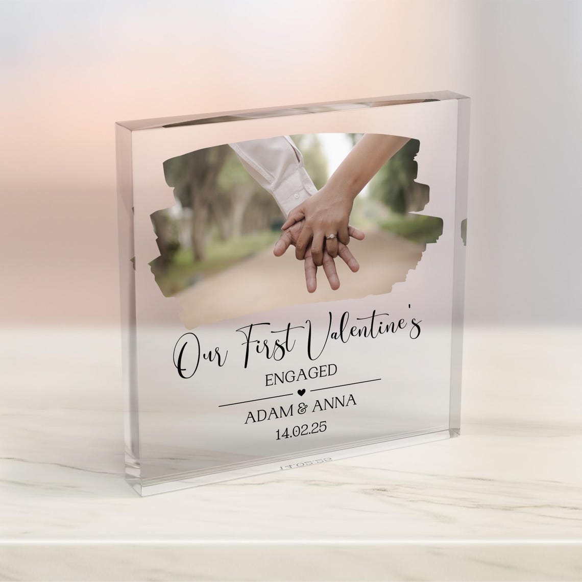 Personalized Our First Valentine's Engaged Photo Print Acrylic
