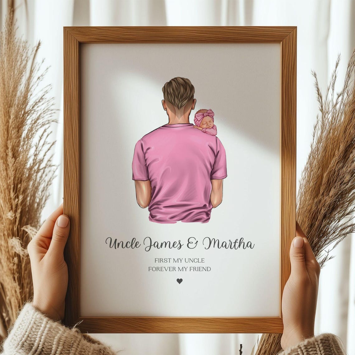 Personalized Uncle and Niece Print with Newborn Forever My Friend