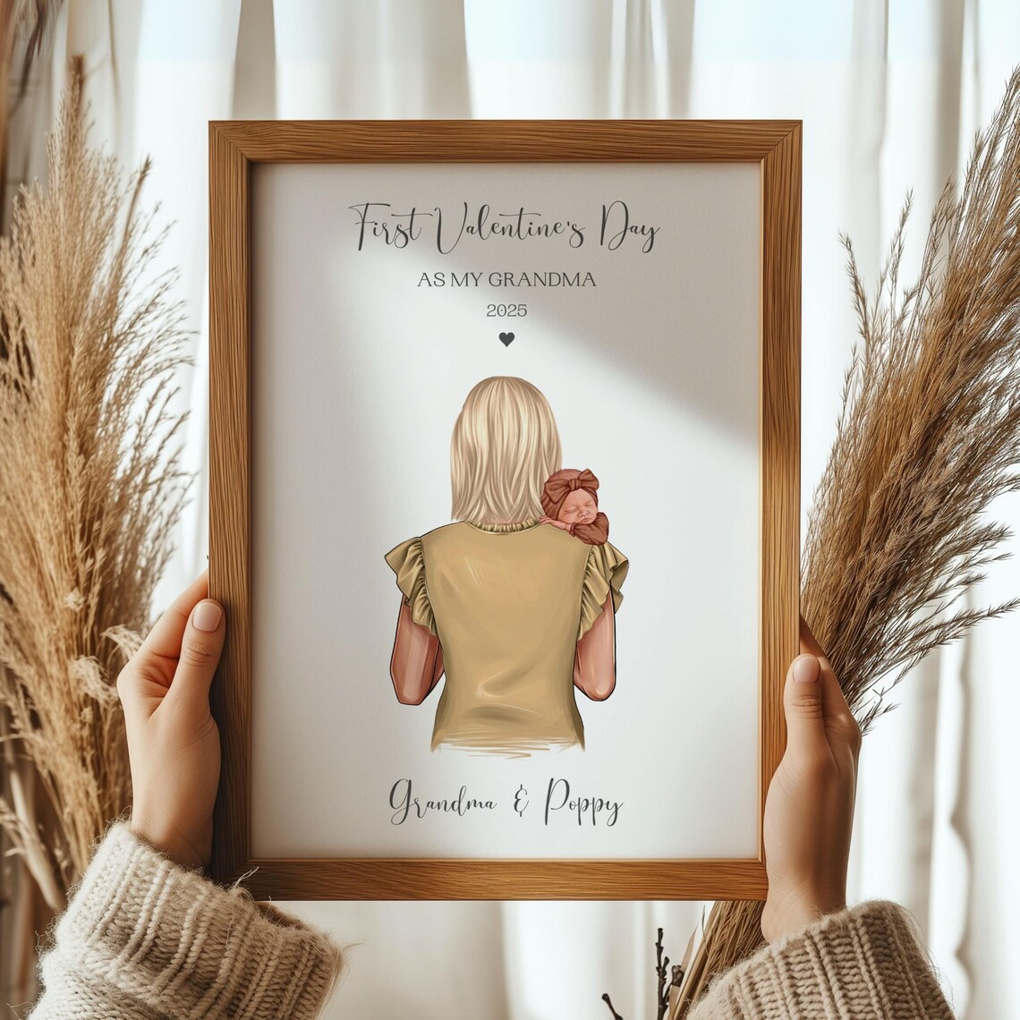 Personalised First Valentines Day As My Grandma 2025 Framed Print