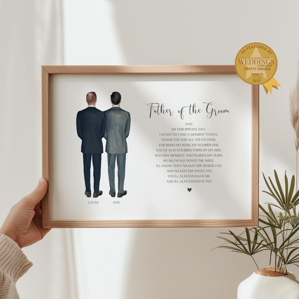 Gift For Father Of The Groom Personalised Father Of The Groom Print Father Of The Groom Gifts