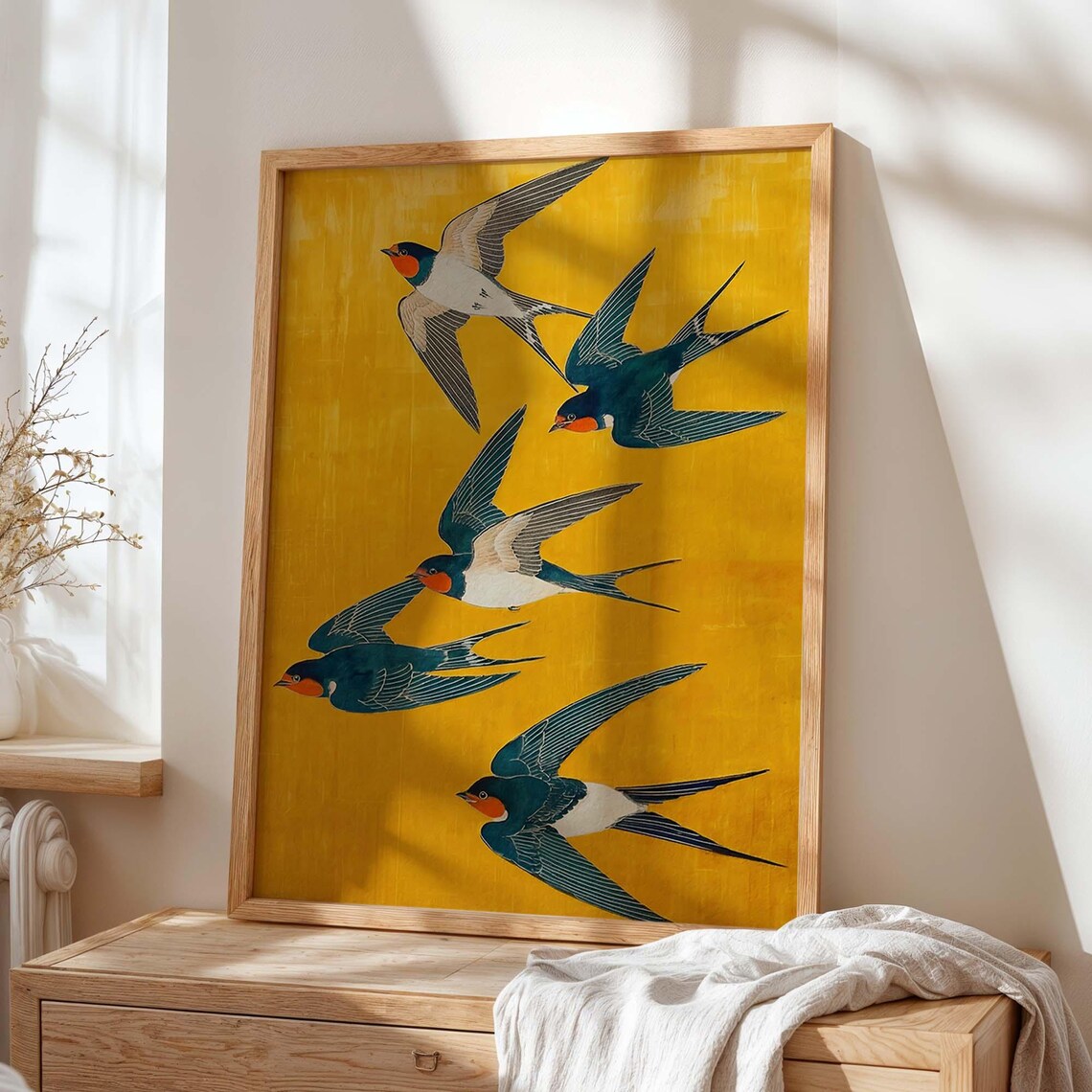 Swallow Bird Mid-Century Scandinavian Modern Poster