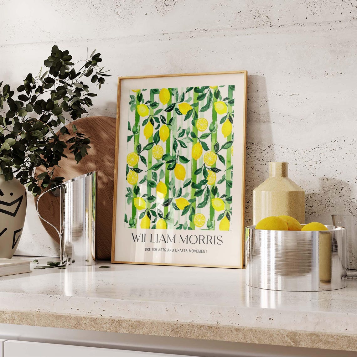 William Morris Lemon Citrus Pattern Arts And Crafts Style Poster - Image 4