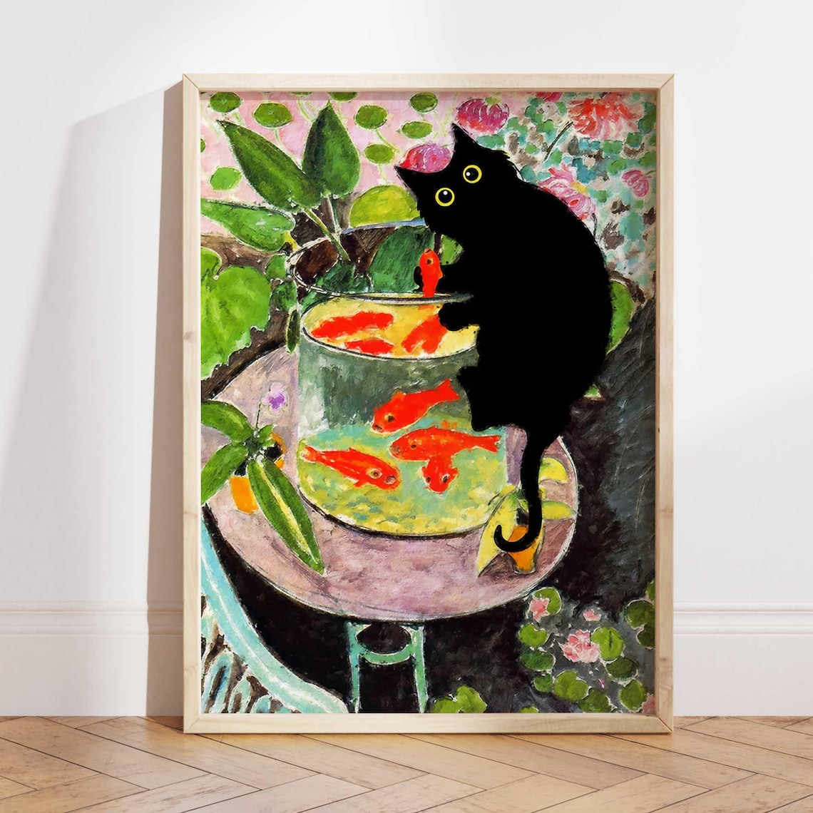 Matisse Goldfish With Cat Poster Print, Floral