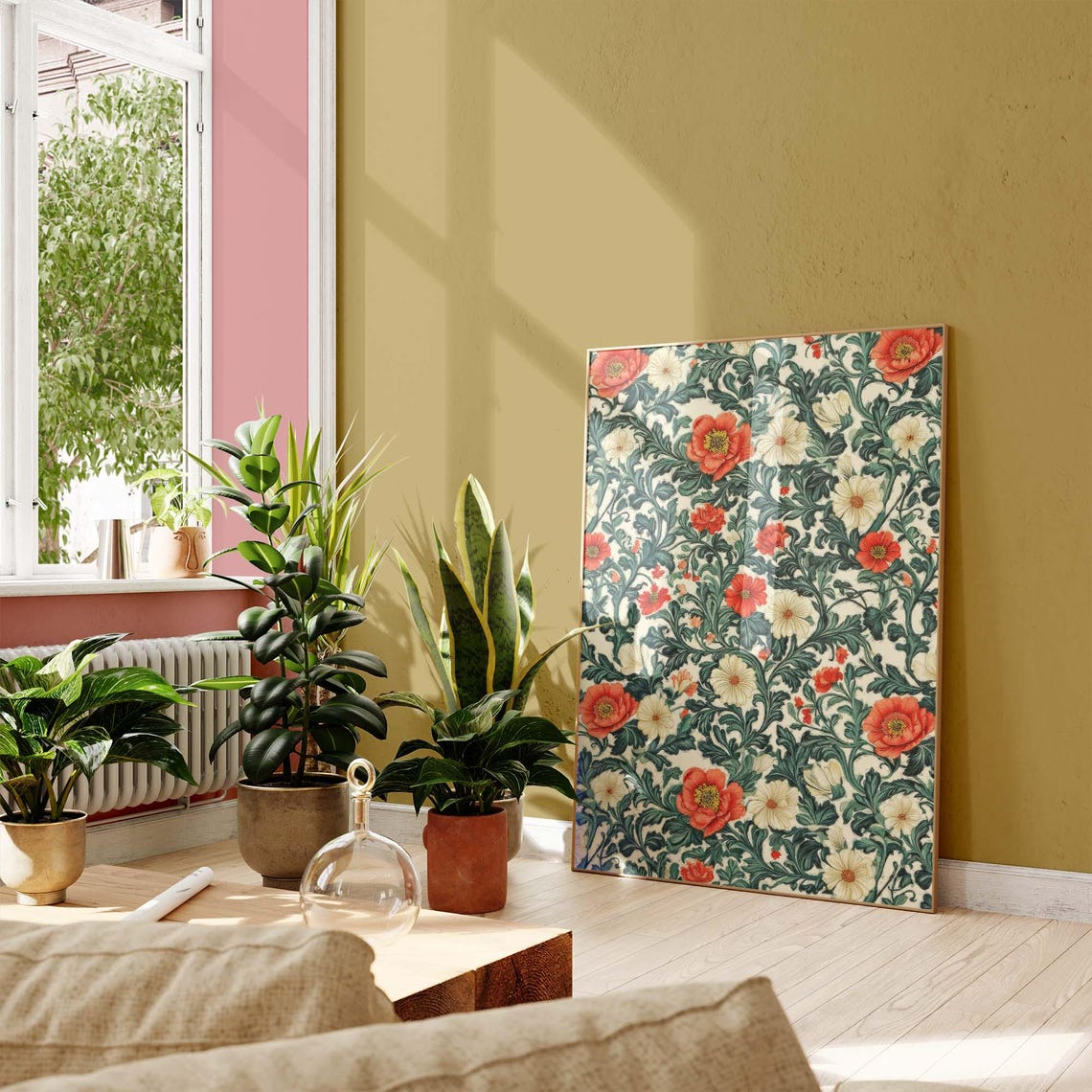 William Morris Style Poppies Floral Pattern Vintage Art Poster - Image 3