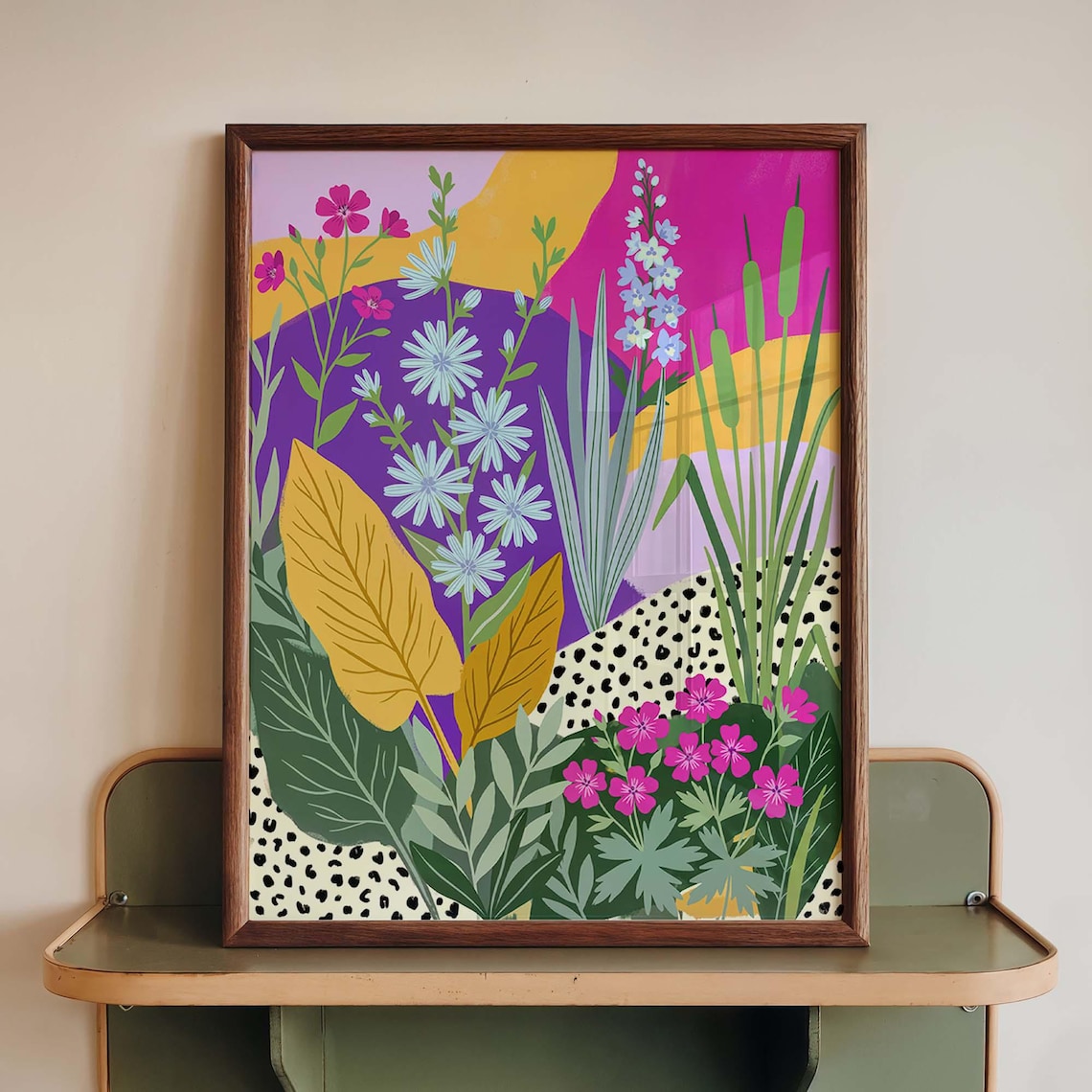 Colorful Botanical Abstract Floral Poster