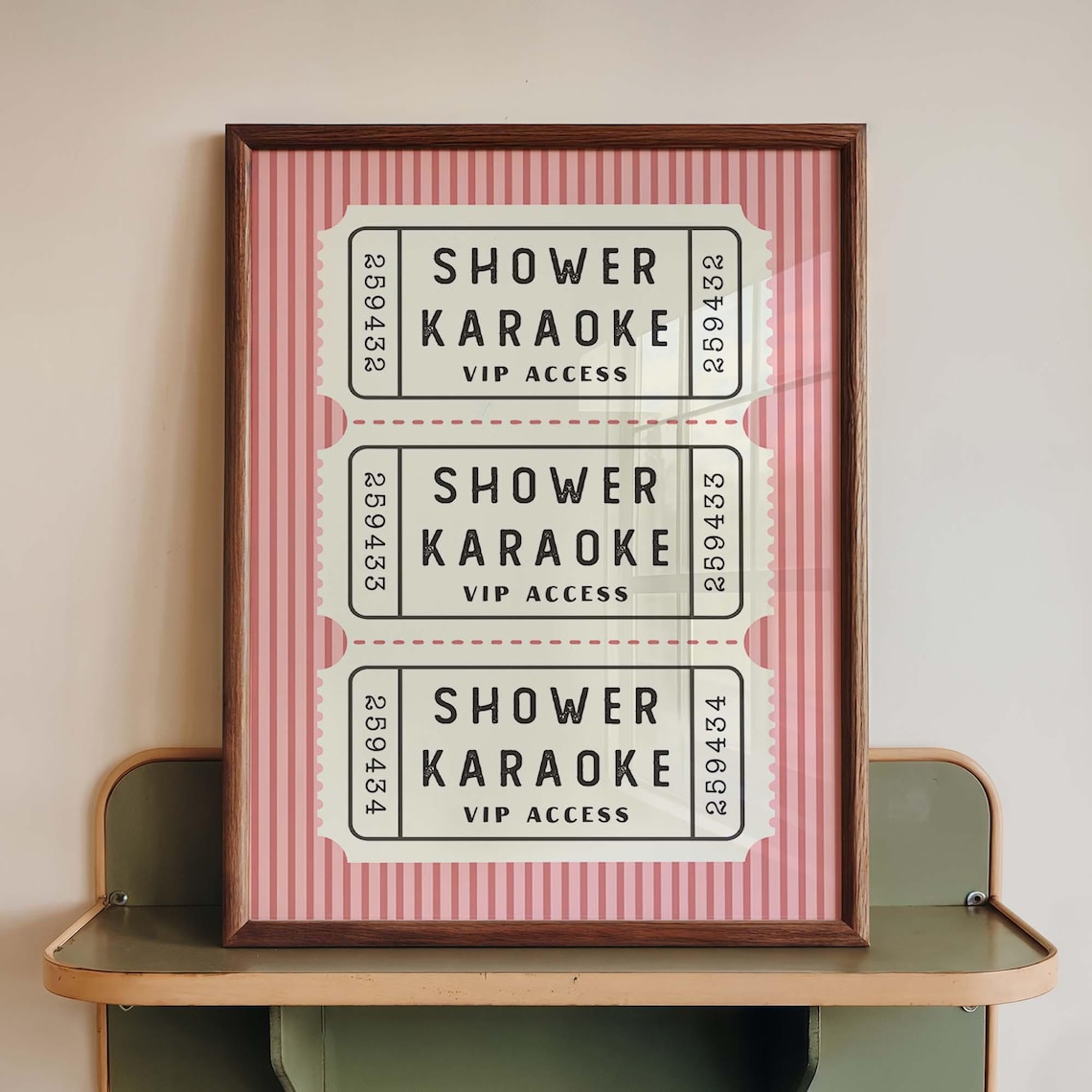 Shower Karaoke Vip Access Ticket, Bathroom Art