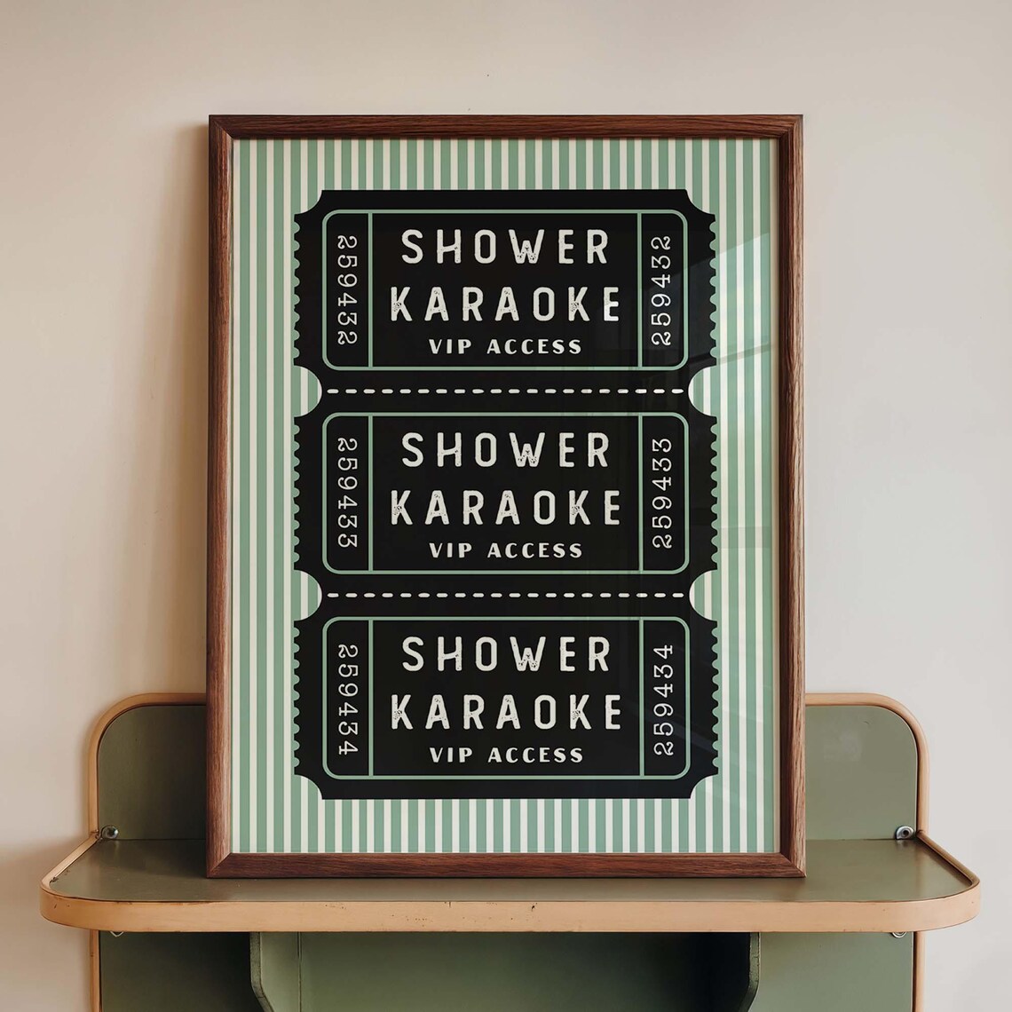 Funny Shower Karaoke VIP Ticket Art Print