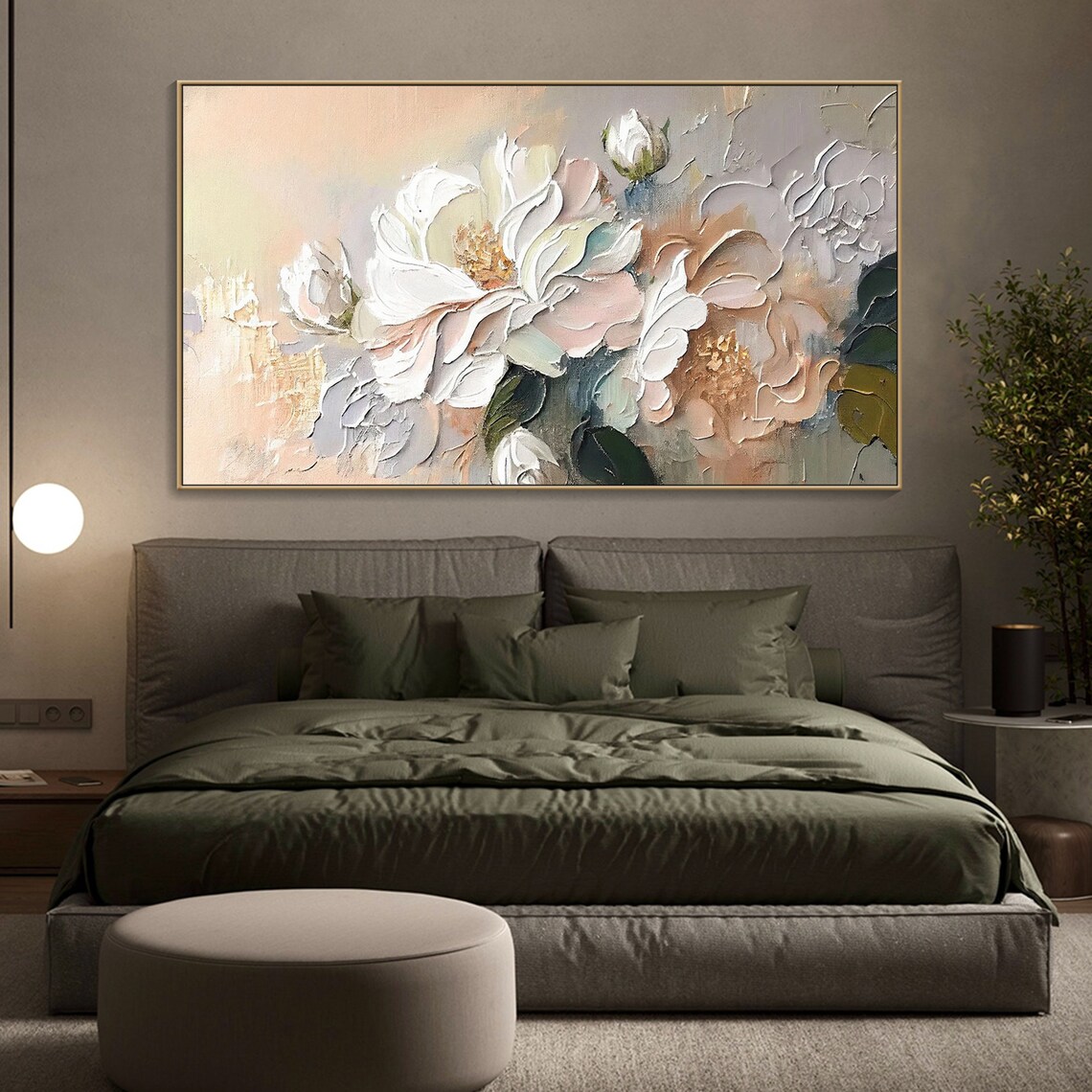 Textured Flower Abstract Painting, Spring Decor Art Print - Image 2