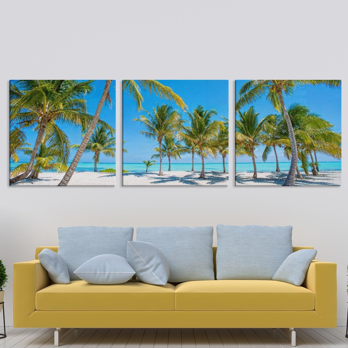 Tropical Beach White Sand Palm Trees Turquoise Ocean Panorama Poster - Image 6