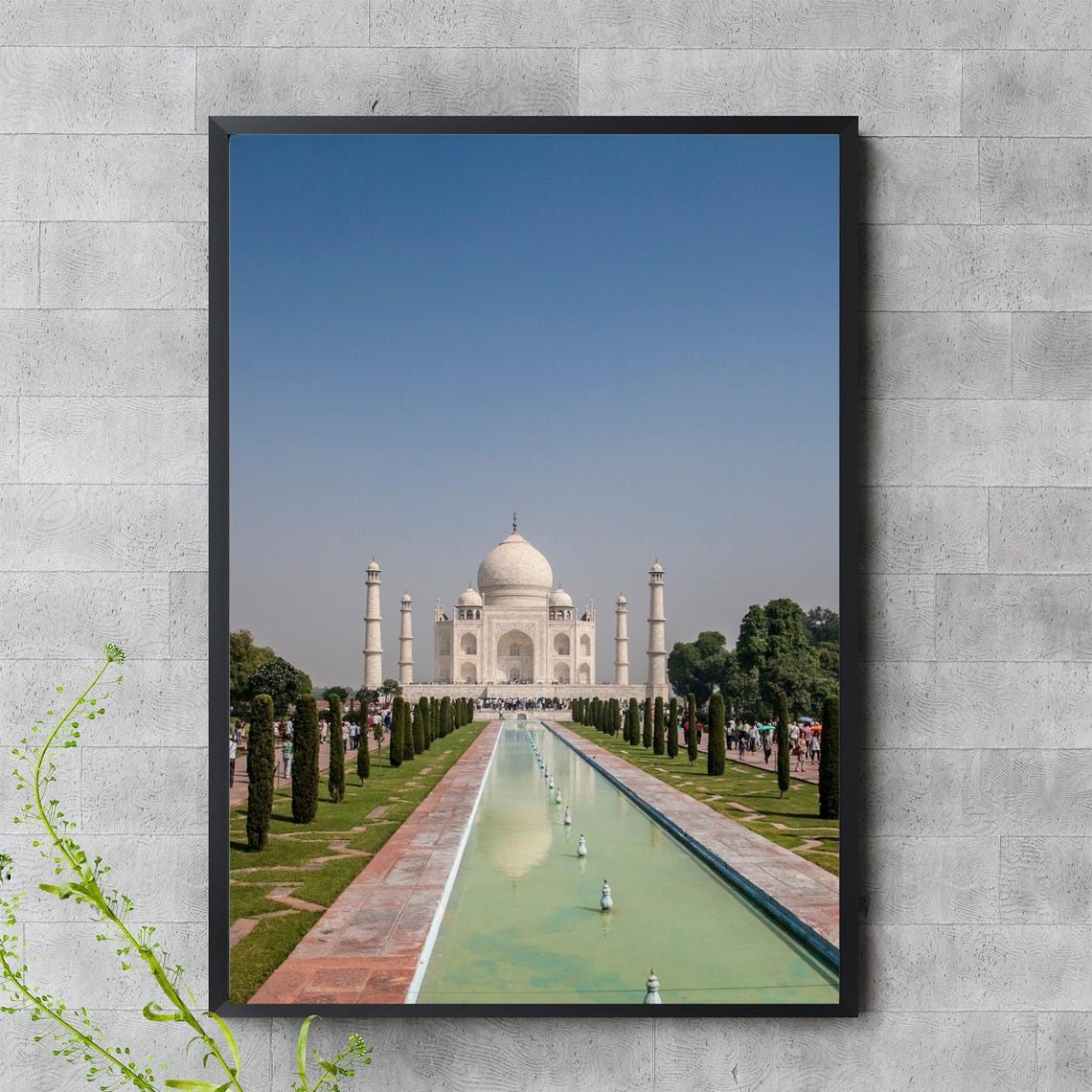 Taj Mahal India Reflecting Pool Front View Architecture Photo Poster