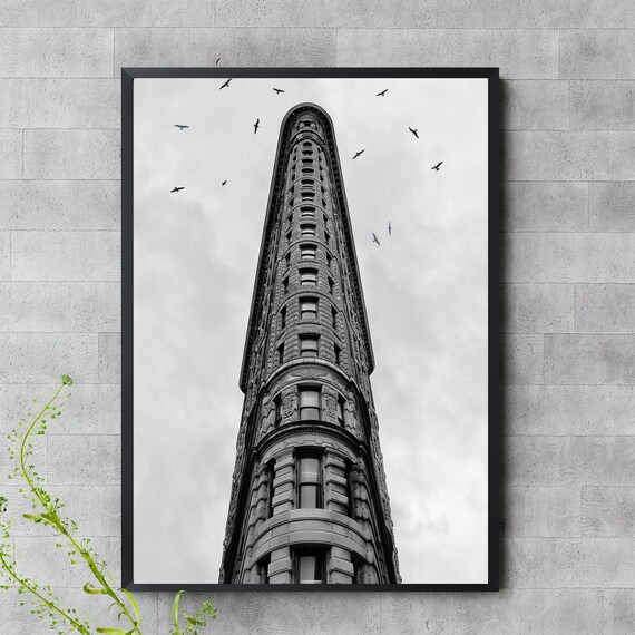 Flatiron Building Black and White New York City Landmark Photo Poster