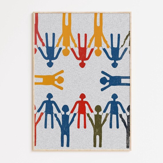 Love One Another Print Colorful Boho Wall Art